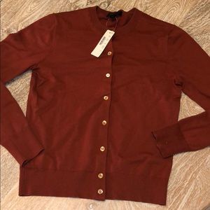 NWT J.Crew sweater cardigan small brown orange